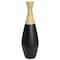 Uniquewise 31.5" Spun Bamboo Tall Trumpet Floor Vase Black and Natural QI003356BK.L - alternate 2